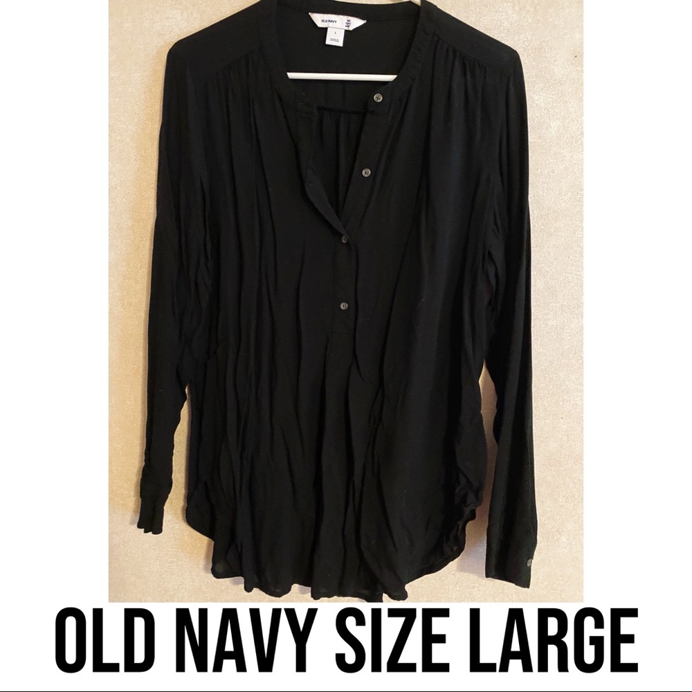 Old Navy black “The Tunic Shirt” size Large